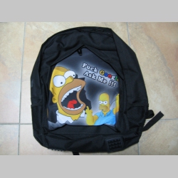 Homer Simpson, ruksak čierny, 100% polyester. Rozmery: Výška 42 cm, šírka 34 cm, hĺbka až 22 cm pri plnom obsahu